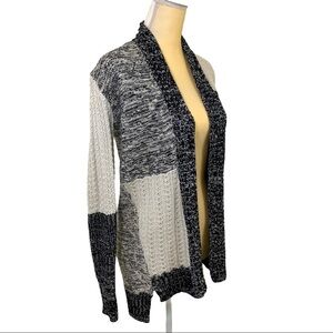 Urban Outfitters Knit Colorblock Cardigan Cream Grey Black